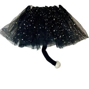 Kids Tulle Skirt with Stars and Tail Black Size 4-6 EUC Halloween Costume